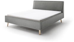 meise.möbel Világosszürke kárpitozott ágyneműtartós franciaágy ágyráccsal 180x200 cm Frieda - Meise Möbel