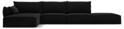 Mazzini Sofas Fekete bársony sarokkanapé (bal oldali-heverő résszel) Vanda - Mazzini Sofas - bonami - 822 792 Ft