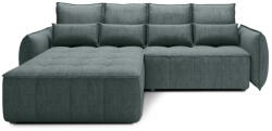 Eltap Zöld bársony kinyitható-tárolóhelyes sarokkanapé (bal oldali-heverő résszel) Campo - ELTAP