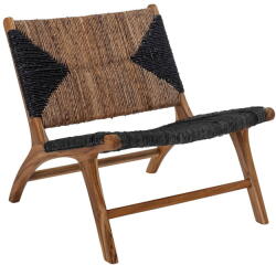 Bloomingville Fekete-barna fotel szövött résszel Grant - Bloomingville