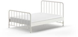 VIPACK Fehér fém franciaágy ágyráccsal 140x200 cm BRONXX - Vipack