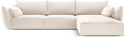 Mazzini Sofas Bézs bársony sarokkanapé (jobb oldali-heverő résszel) Vanda - Mazzini Sofas - bonami - 747 142 Ft
