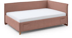 meise.möbel Rózsaszín kárpitozott ágyneműtartós sarok gyerekágy ágyráccsal 140x200 cm Fun - Meise Möbel