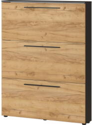 Germania Sötétszürke billenő fiókos cipőtartó tölgyfa dekorral Wildomar - Germania