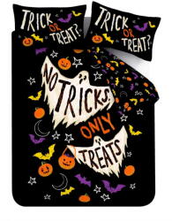 Catherine Lansfield Fekete egyszemélyes ágyneműhuzat 135x200 cm Halloween Trick or Treat - Catherine Lansfield