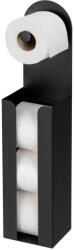 WENKO Fekete öntapadós acél WC-papír tartó Agira - Wenko