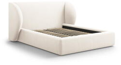 Micadoni Bézs kárpitozott franciaágy tárolóhellyel, ágyráccsal 160x200 cm Miley - Micadoni Home