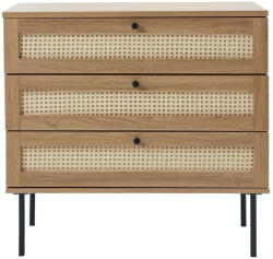 Unique Furniture Natúr színű alacsony komód tölgyfa dekorral 80x75 cm Pensacola - Unique Furniture