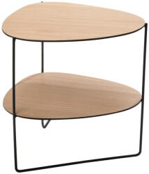 LIND DNA Natúr színű fém dohányzóasztal 37x44 cm Curve Double Wood - LIND DNA