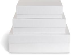 Bigso Fehér fedeles karton tárolódoboz szett 3 db-os 42, 5x29, 5x13 cm Kian Paper Laminate - Bigso