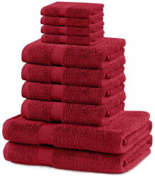 Restilo Piros frottír pamut törölköző és fürdőlepedő készlet 10 db-os Marina - Restilo