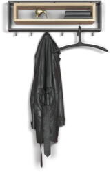 Spinder Design Fekete-natúr színű fém fali fogas polccal 78 cm School - Spinder Design