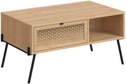 Marckeric Natúr színű dohányzóasztal tölgyfa dekorral 60x100 cm Ecrin - Marckeric