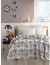 Mila Home Lila-krémszínű pamut ágytakaró 200x230 cm Pique - Mila Home