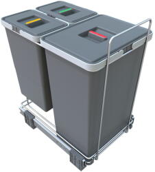 Elletipi Műanyag szemetes szelektív hulladékhoz/beépíthető 24 + 8 + 8 l Ecofil - Elletipi