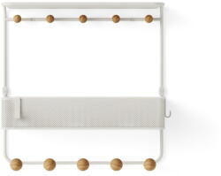 Umbra Fehér-natúr színű fém fali fogas polccal Estique - Umbra