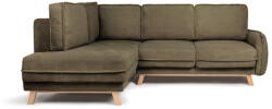 Bonami Selection Zöld kordbársony kinyitható sarokkanapé (bal oldali) Tori - Bonami Selection