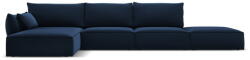 Mazzini Sofas Sötétkék bársony sarokkanapé (bal oldali-heverő résszel) Vanda - Mazzini Sofas - bonami - 822 790 Ft