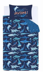Catherine Lansfield Kék gyerek ágyneműhuzat babaágyhoz 120x150 cm Jawsome Shark - Catherine Lansfield