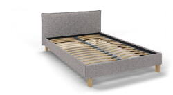 ROPEZ Szürke kárpitozott franciaágy ágyráccsal 140x200 cm Tina - Ropez