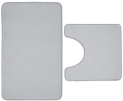 Catherine Lansfield Világosszürke memóriahab fürdőszobai kilépő szett WC-hez, 2 db-os 50x80 cm Anti-Bacterial - Catherine Lansfield