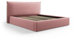 Milo Casa Rózsaszín kárpitozott ágyneműtartós franciaágy ágyráccsal 140x200 cm Elio - Milo Casa