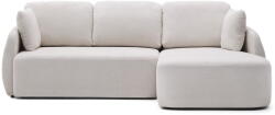 Kave Home Krémszínű zsenília kinyitható sarokkanapé (jobb oldali-heverő résszel) Laira - Kave Home