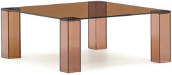 Kave Home Barna üveg dohányzóasztal 85x85 cm Adularia - Kave Home