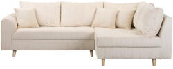 Ropez Krémszínű kordbársony sarokkanapé (jobb oldali) Ariella - Ropez