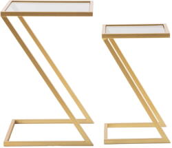 Mauro Ferretti Tárolóasztal szett üveg asztallappal, 2 db-os 40x40 cm Zet - Mauro Ferretti