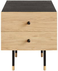 Woodman Natúr színű éjjeliszekrény tölgyfa dekorral Jugend - Woodman