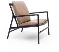 Gazzda Fekete-bézs bőr fotel Dedo - Gazzda