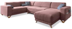 Miuform Rózsaszín kinyitható-tárolóhelyes sarokkanapé (bal oldali-U alakú) Classy Sophie - Miuform