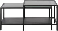 Unique Furniture Fekete üveg dohányzóasztal szett 2 db-os 60x60 cm Bronco - Unique Furniture