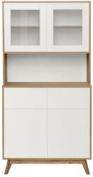 Støraa Fehér-natúr színű tálalószekrény tölgyfa dekorral 84x165 cm Skandi - Støraa