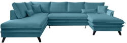 Miuform Charming Charlie türkiz kinyitható U alakú kanapé, bal oldali - Miuform