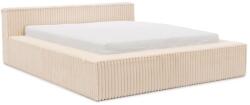 ROPEZ Bézs kárpitozott ágyneműtartós franciaágy ágyráccsal 140x200 cm Cloe - Ropez