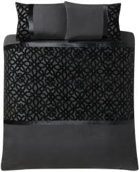 Catherine Lansfield Fekete kétszemélyes bársony ágyneműhuzat 200x200 cm Lattice Cut - Catherine Lansfield