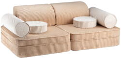 Wigiwama Világosbarna kordbársony gyerek kanapé 132 cm Settee - Wigiwama
