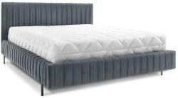 Eltap Kék kárpitozott ágyneműtartós franciaágy ágyráccsal 180x200 cm Plissa - ELTAP