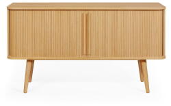 Woodman Natúr színű alacsony komód tolóajtóval, tölgyfa dekorral 138x75 cm Rove - Woodman