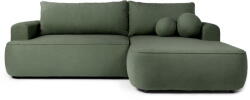 Bonami Selection Zöld buklé kinyitható sarokkanapé (jobb oldali) Quinoa - Bonami Selection