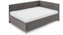 meise.möbel Antracitszürke kárpitozott sarok gyerekágy ágyrács nélkül 140x200 cm Cool - Meise Möbel