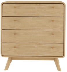 Støraa Natúr színű magas komód tölgyfa dekorral 80x88 cm Cassie - Støraa