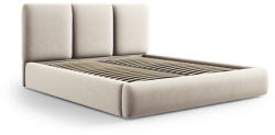 Mazzini Sofa Krémszínű bársony kárpitozott ágyneműtartós franciaágy ágyráccsal 180x200 cm Brody - Mazzini Beds