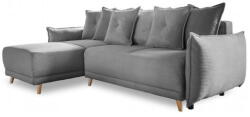 Miuform Szürke kordbársony kinyitható sarokkanapé (variálható) Lazy Lukka - Miuform