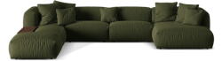 Micadoni Zöld moduláris sarokkanapé (bal oldali-U alakú) Martina - Micadoni Home