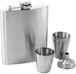 Orion Home rozsdamentes acél laposüveg és 4 db röviditalos pohár szett - Orion