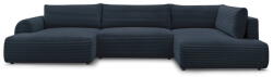 Bobochic Paris Sötétkék kordbársony kinyitható-tárolóhelyes sarokkanapé (jobb oldali-U alakú) Lucien - Bobochic Paris
