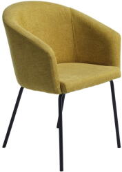 Unique Furniture Mustársárga kárpitozott karfás étkezőfotel Easton - Unique Furniture